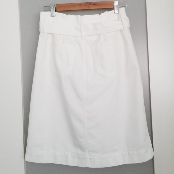 ANN TAYLOR BELTED PAPERBAG WAIST DENIM SKIRT 4P - Picture 10 of 13